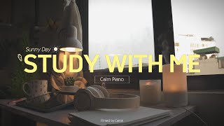 2-HOUR STUDY WITH ME | Calm Piano🎹, background noise | Pomodoro 25/5 | Sunny Day☀️
