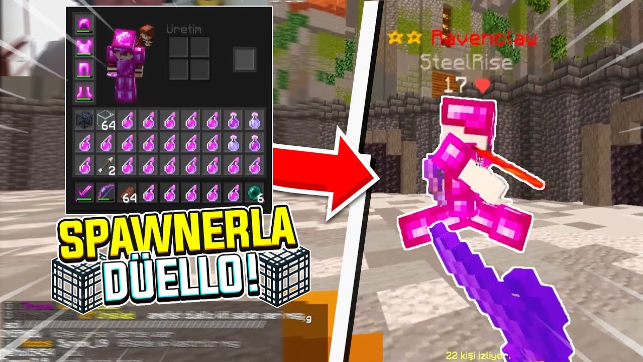ENVANTERİMDE SPAWNER İLE DÜELLO GİRDİM! Survival Ametist -minecraft craftrise