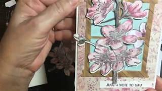 Cherry Blossom Watercolor Die Cut Card  