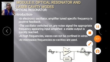 Module ll Optical resonator and laser cavity modes Introduction, Action of optical resonator
