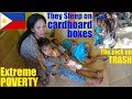 Travel to the Philippines and Meet the Family Who Sleep on Cardboard Boxes in the Market. Poverty