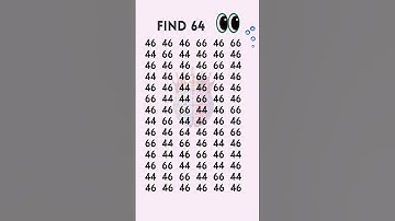 challenge your self to spot 64! in 3 sec? Super Sharp Eyes Can! 🔍👀#brainteasers#iq#shorts