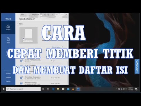 Cara Buat Daftar isi Otomatis di Microsoft Word 2010