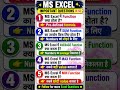 MS Excel Important Functions 🔥 | SUM, AVERAGE, MAX, MIN Explained | Excel Questions for Beginners