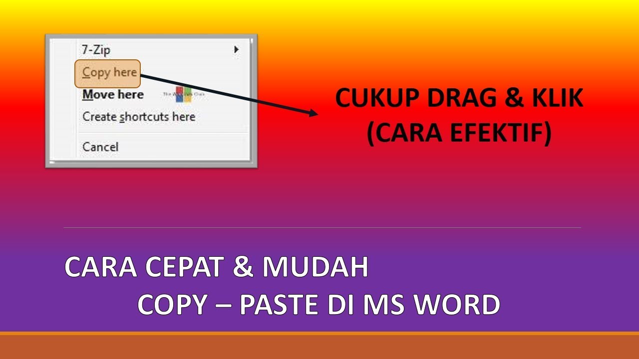 COPY PASTE SEKALI KLIK DI MS WORD - YouTube