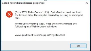 Error 3371,StatusCode -11118 QuickBooks