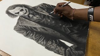 Drawing The Joker - Heath Ledger - DC - Time-lapse | Yash Pardeshi Art #charcoaldrawing #art #sketch