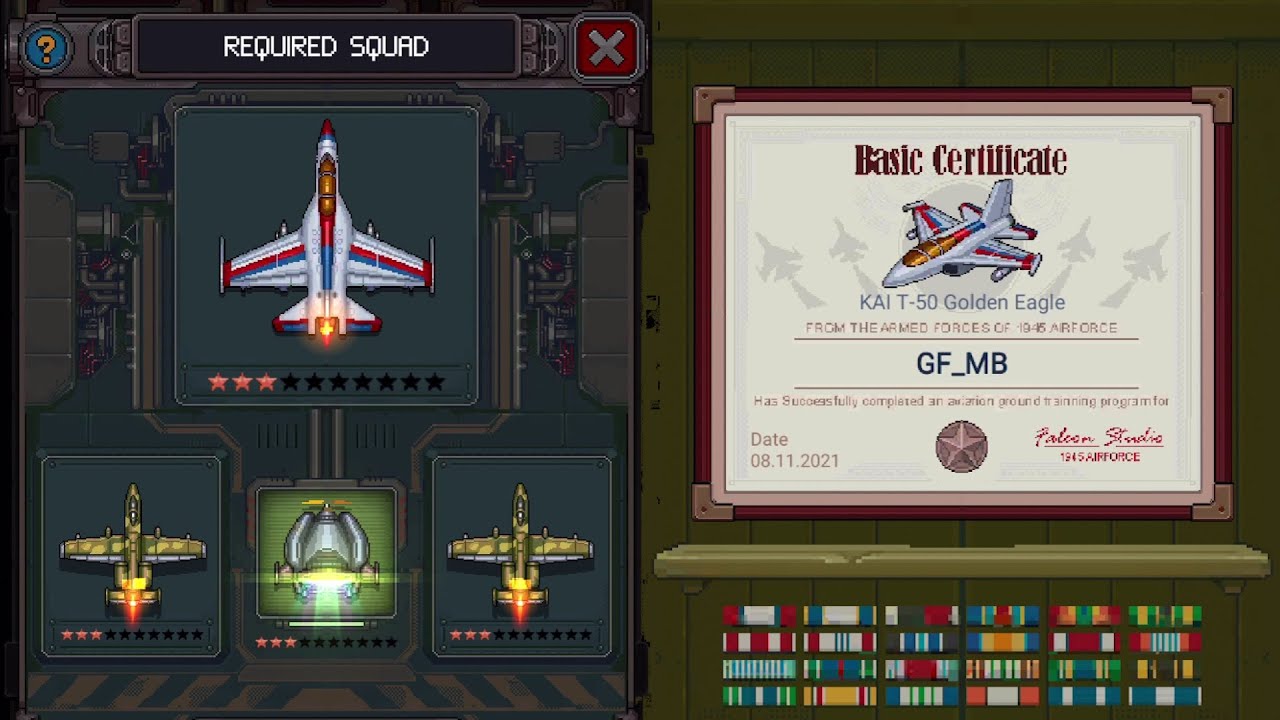 KAI T-50 Golden Eagle BASIC Certificate Level - 1945 Airforce Gameplay
