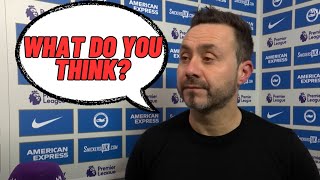 Roberto De Zerbi: We are not Man. Utd, Man City, Arsenal or Newcastle...