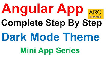 Angular Applications Dark Theme Switch Tutorial | Angular Material Dark Mode Toggle Tutorial
