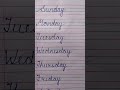 Days Name || Week days Name
