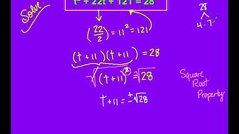 Lesson 3.5 - Part I - Solving Quadratics using the Square Root Property; Completing the Square