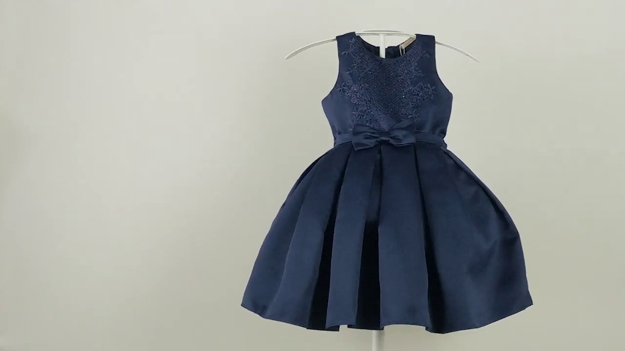 vestido infantil festa azul marinho