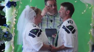 Seahawks themed wedding in Bremerton