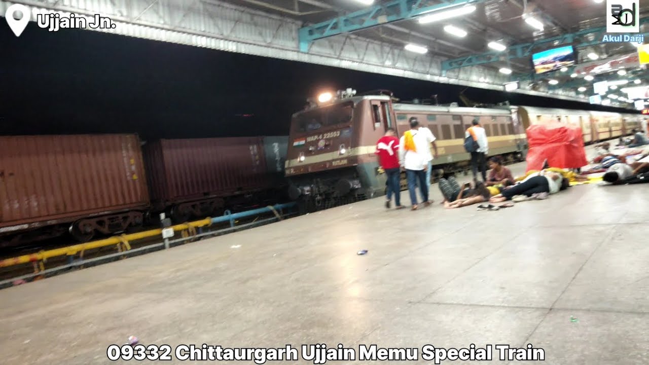 Chittaurgarh Ujjain Memu Special Train || 09332 || WAP4 || Indian Railways