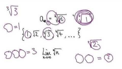 Video 2473 - Limit of a sequence, nth root n - Practice