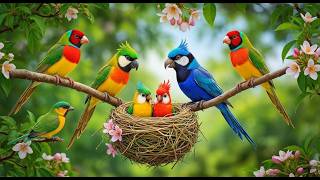 Tropical Bird Paradise with Peaceful Piano Music 4K | Tropical Nature for Rest and Focus