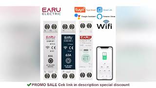 Tuya WiFi Smart Circuit Breaker MCB 1P+N 63A Timer Power Energy kWh Voltage Current Meter Protector