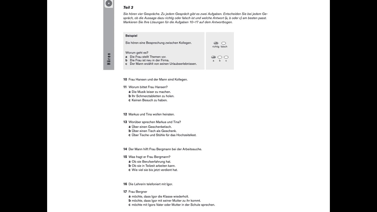 Telc A2 B1 Modelltest Pdf Modelltest Deutsch-Test für Zuwanderer A2-B1 Hören Teil 3 (DTZ telc B1