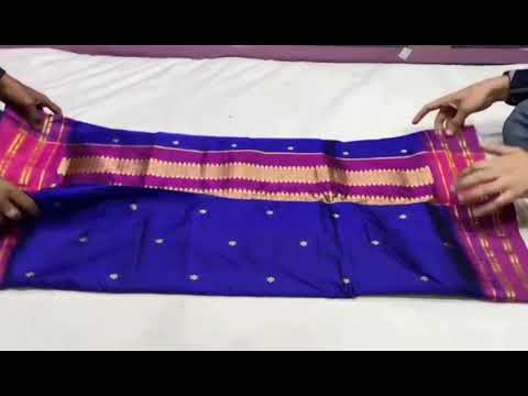 Pure Silk Completely Handwoven Checkered Narayan Peth Saree ( THESE SA –  Essence of India