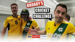 Jamie Carragher and Gary Neville take on Stuart Broad's cricket challenge! 😅