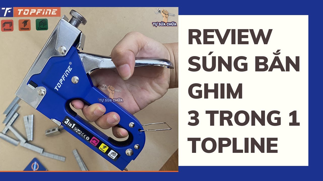 Súng bắn ghim công nghiệp đa năng cầm tay 3 trong 1 TOP FINE có tăng ...