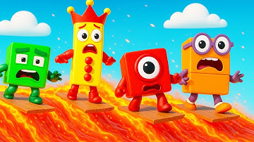 Numberblocks Play LAVA TSUNAMI Game in Roblox! 🔥