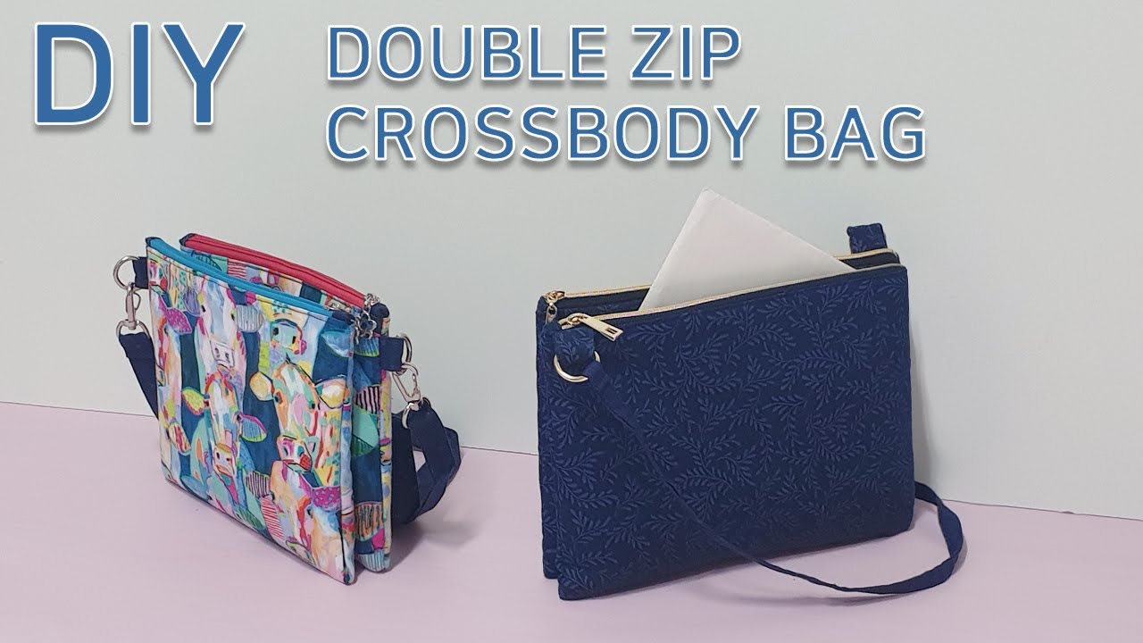 DIY Double zip crossbody bag/Double zipper pouch/더블 지퍼파우치 만들기/수납공간이 3개인 크로스백만들기 [JSDAILY]