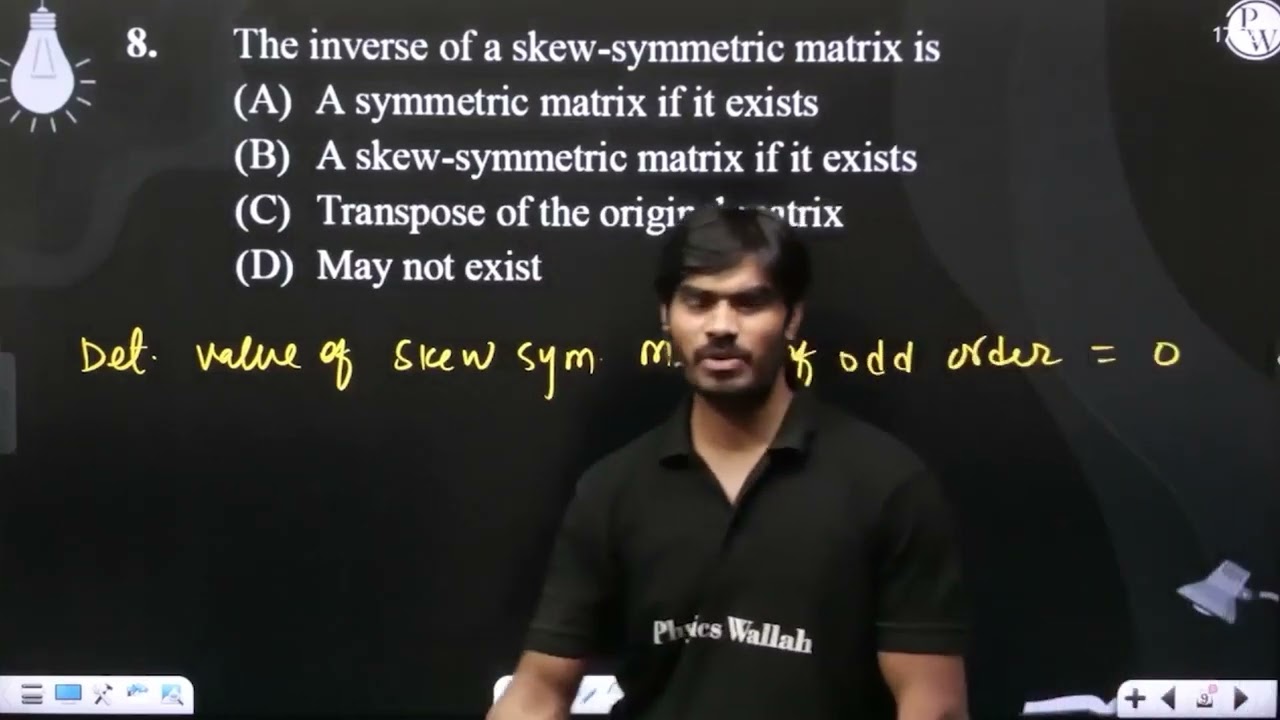 The inverse of a skew-symmetric matrix is....