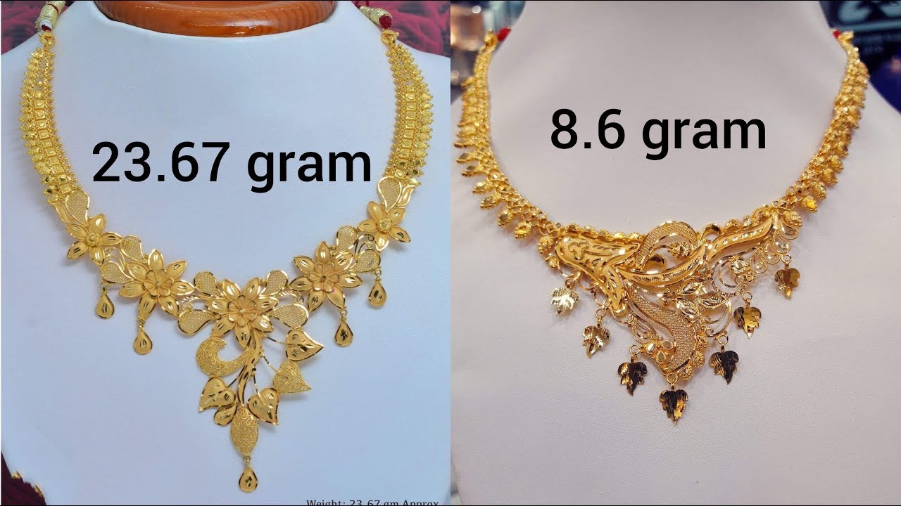 Latest Gold Necklace Designs with Weight