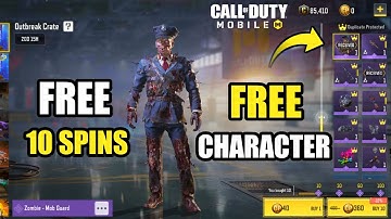 *NEW* Codm Outbreak Crate Free Emote And Zombie Mob Guard Character | Free 10 Spins