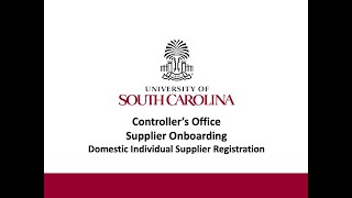 Domestic Individual Supplier Registration