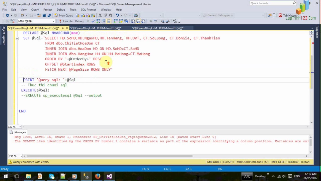 [laptrinh123][SQL] - Cách thực hiện dynamic query trong SQL - YouTube