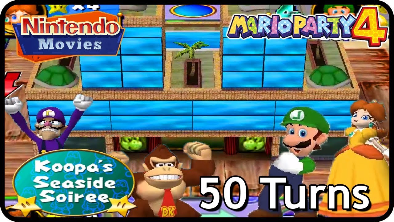 Mario Party 4 - Koopa's Seaside Soiree (3 Players, 50 Turns)