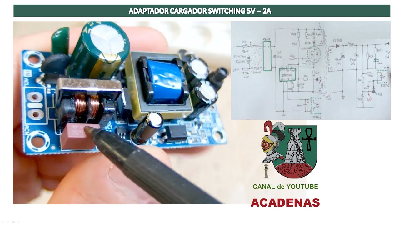 SMPS. Como funciona adaptador AC-DC 5V - 2A con esquema (Clase 106)