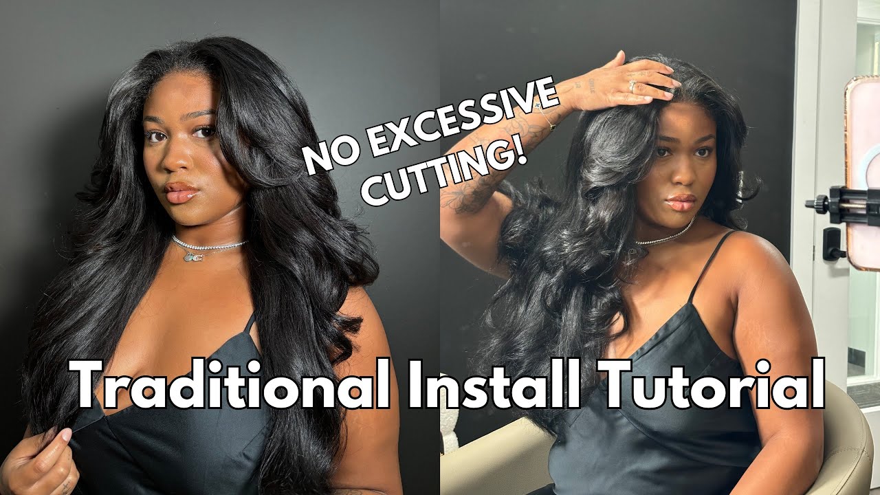 Middle Part Traditional Sew In | Flip Over Technique | Double Wefting ...