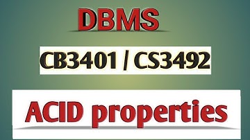 ACID properties in DBMS tamil||CB3401||CS3492||Anna university reg-2021.