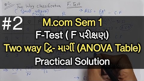 #2 F-Test | Two Way | ANOVA Table | M.com Sem 1 | BRM