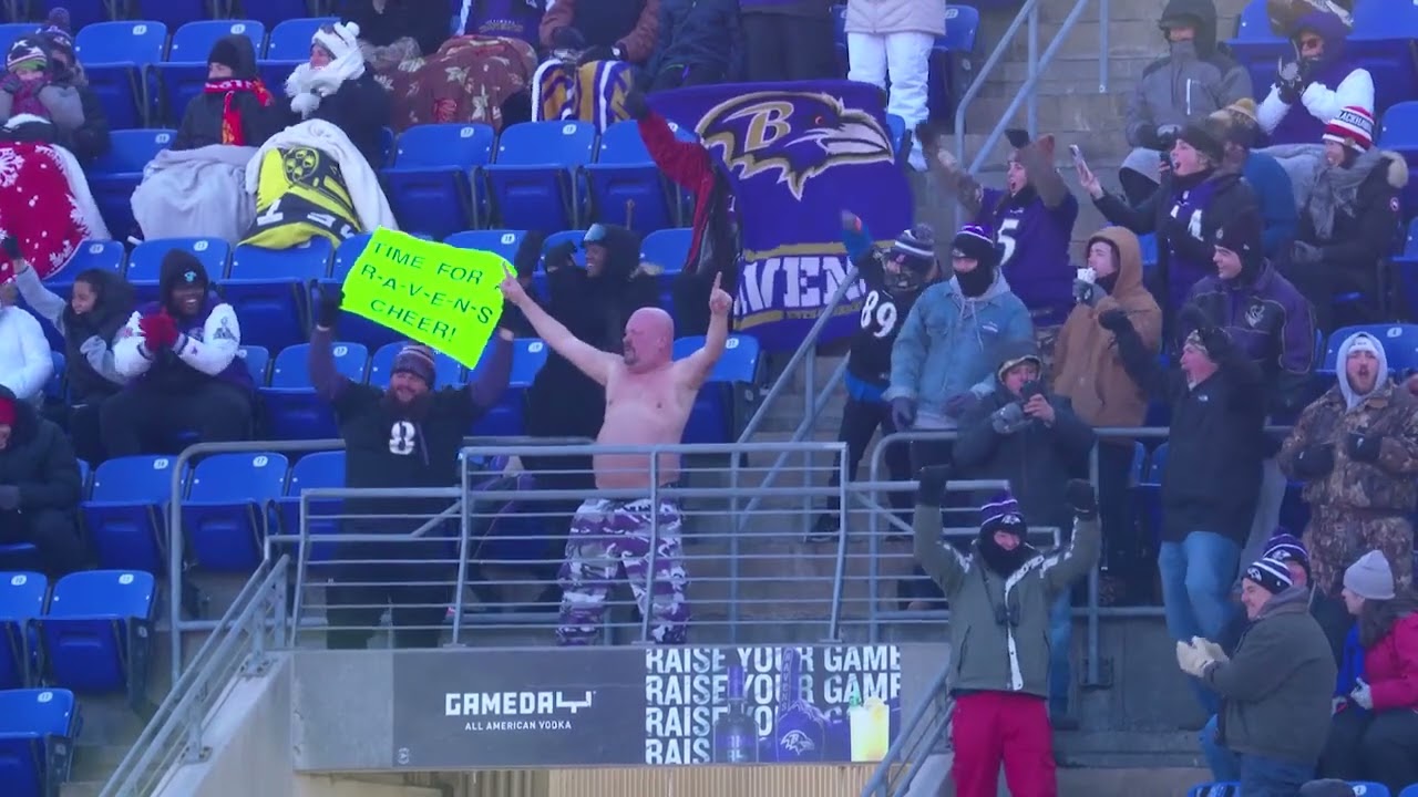 Real Fan Dan Ravens chant in cold weather 