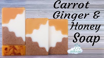 Natural Cold process soap making tutorial, Carrot, Ginger and Honey soap