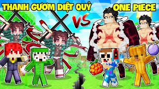 KHANGG BEDWARS THỬ THÁCH 24H ĐẠI CHIẾN ONE PIECE VS THANH GƯƠM DIỆT QUỶ NOOB TEAM TRONG MINECRAFT