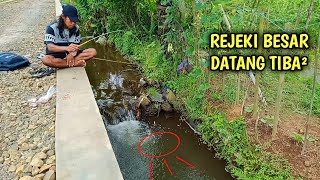 Untung Bawa Umpan Banyak..!! Nemu Rombongan Ikan Di Selokan || Mancing Di Selokan Pinggir Jalan Raya