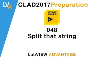LabVIEW CLAD 048 Split that String