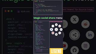 Magic Indicator Menu inspired social share menu using HTML CSS 🤯💥 Cool share menu 😎