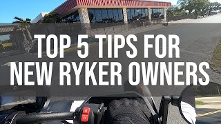 Bought A CanAm Ryker?  Top 5 Tips for New/Prospective Owners