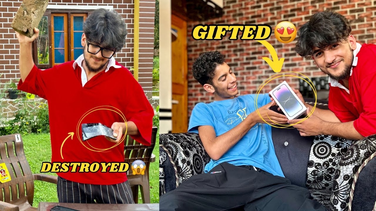 I broke my brother's phone and gifted him a new one😍🔥.  Maza agayaaa