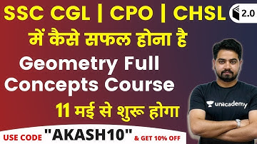 SSC CGL, CPO, CHSL | How to Get Success? | Geometry Batch | Use Code "AKASH10"