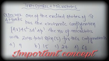 Microstates & Term symbol combined problem | Csir net gate chemistry