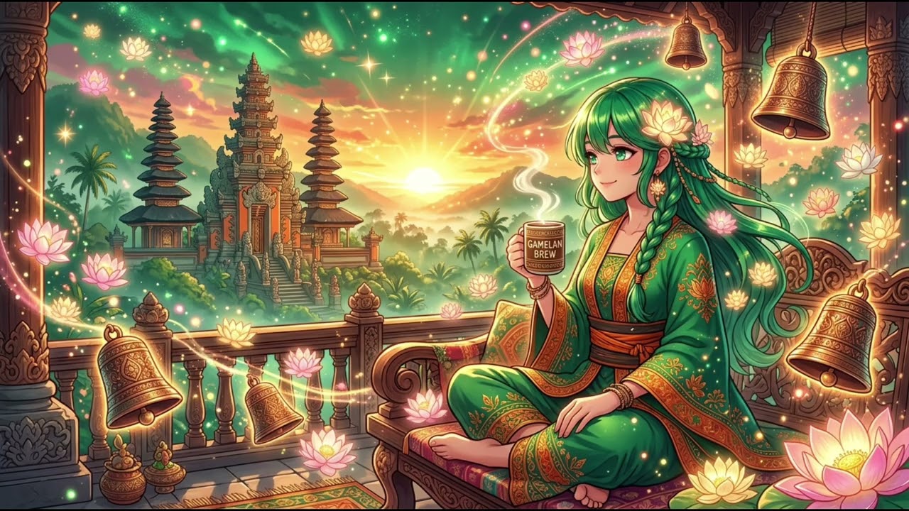 【朝のガムラン】 ジャバニーズ・モーニング・ミスト Javanese Gamelan | 目覚めのコーヒーと神々の響き。魂を浄化する美少女のモーニング・ルーティン