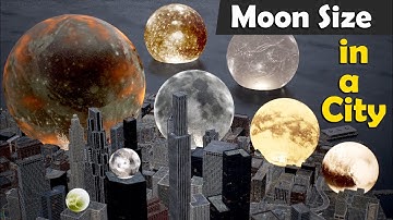 Moons Size Comparison in City | If the Moons Became 1000 Times Smaller,